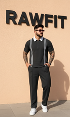 Retro Striped Polo Co-ord Set - | RAWFIT